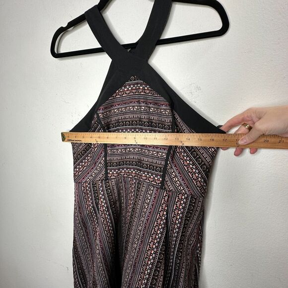 BCBG Generation Criss Cross Fit & Flare MultiColor Jacquard Halter Mini Dress 12 - Picture 15 of 15